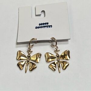New Urban Outfitters Women's Gold Dangle Butterfly Earrings
